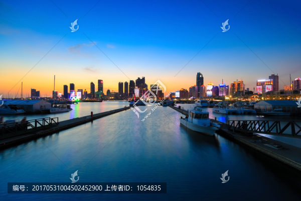 城市夜景,海港