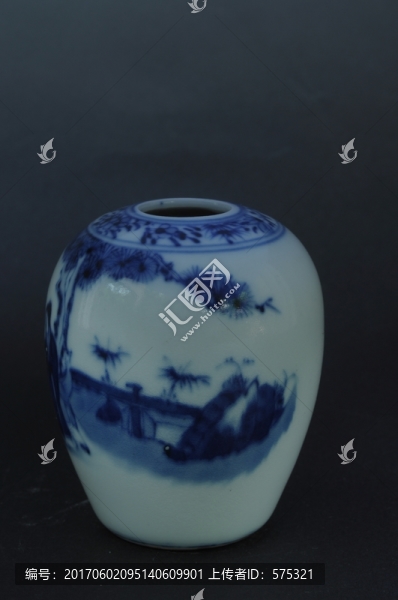 慎德堂,青花水盂