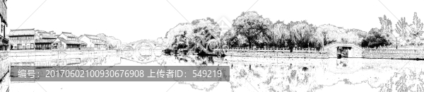 山塘古鎮(zhèn),江南古鎮(zhèn)線描