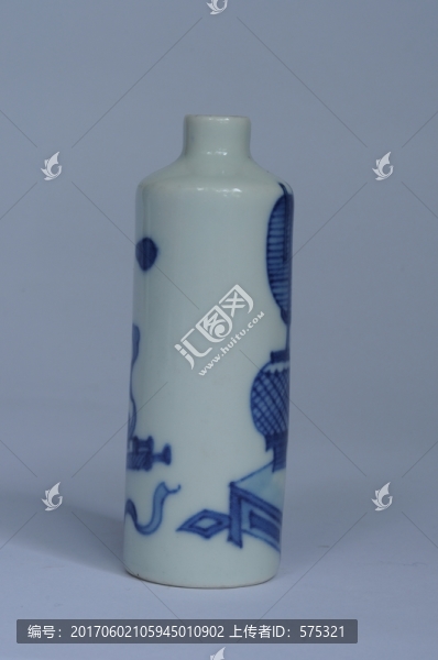 青花鼻煙壺,清代