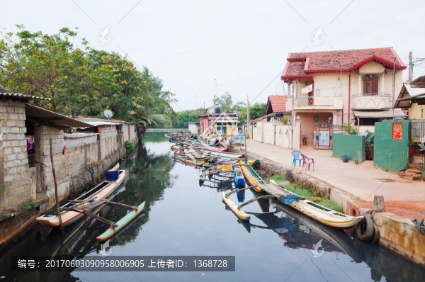 斯里蘭卡尼甘布漁村河道和港口
