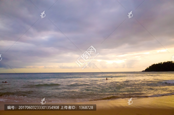 斯里蘭卡美瑞莎海灘,落日
