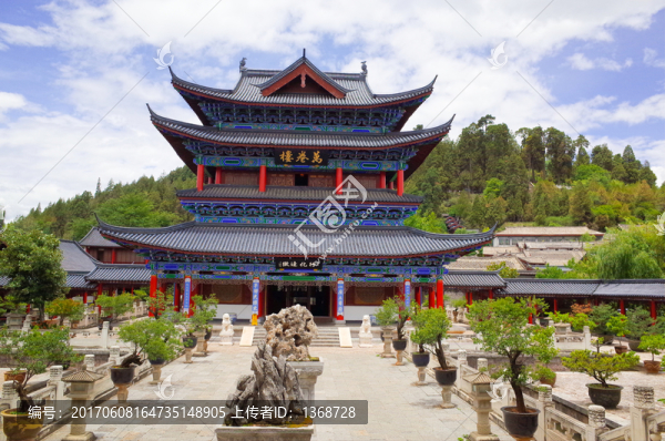 亭臺(tái)樓閣,古建筑,麗江木府