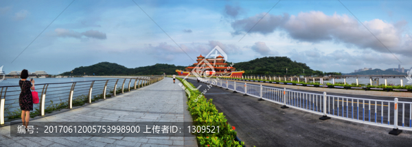 珠海野貍島新月橋得月舫高清全景