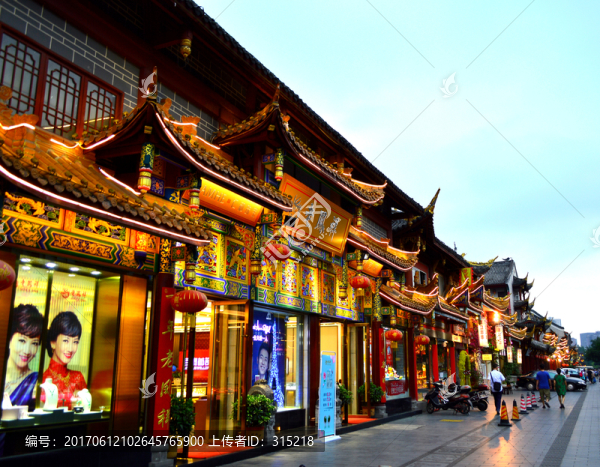 成都琴臺路古建筑夜景
