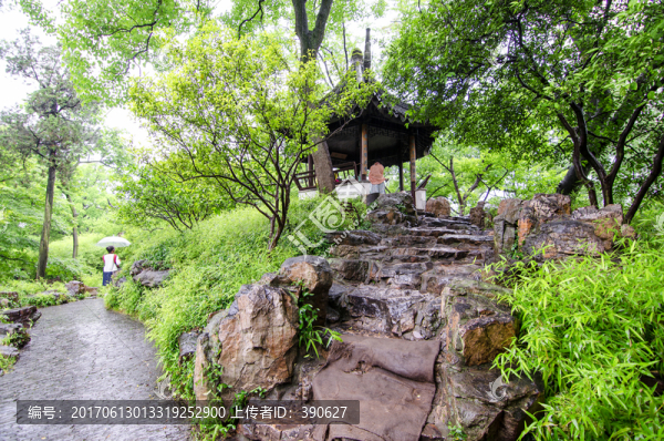 拙政園,雨景