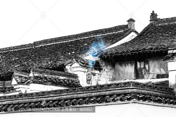 江南村莊炊煙