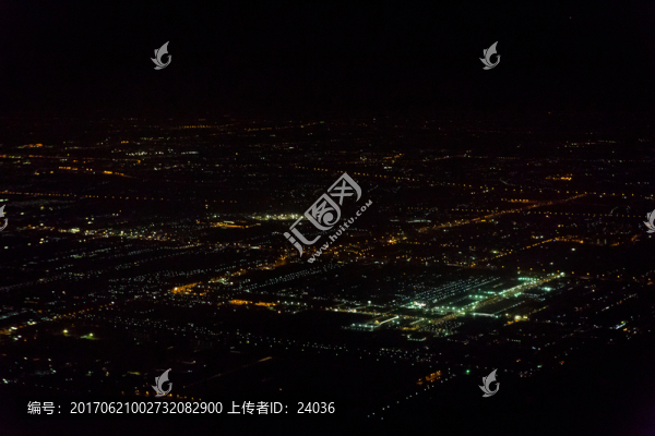飛機(jī)上夜景,航拍夜景