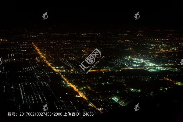 飛機(jī)上夜景,航拍夜景