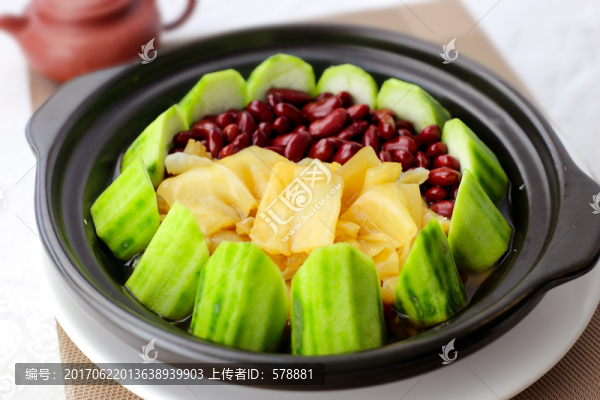 勝瓜紅腰豆炆花膠
