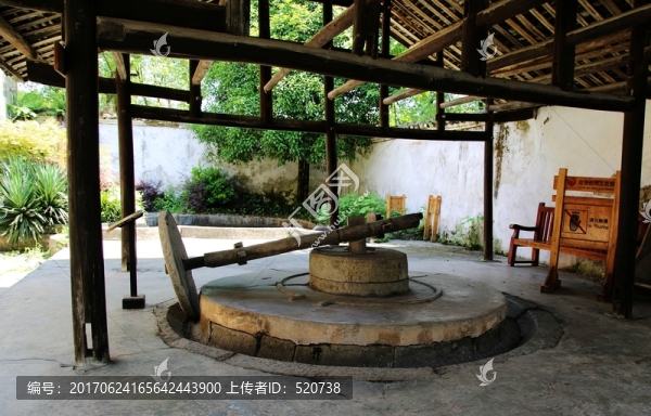 農村,古老,工具,石磨