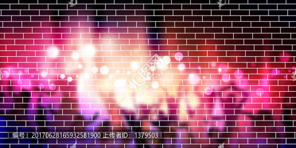 紅黑酒吧炫彩磚墻