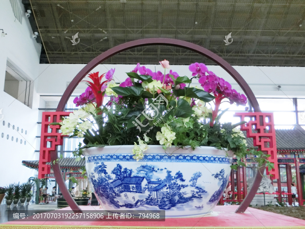 花籃,青花瓷花籃