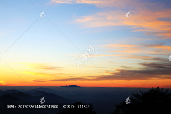 大美黃山,云海晚霞