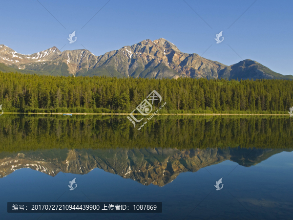 藍天,湖畔,冰山,風景