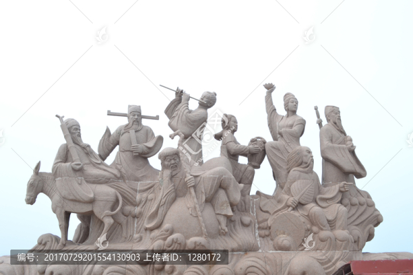 八仙過(guò)海雕塑