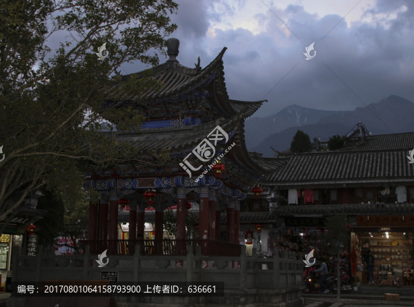云南大理古城夜景