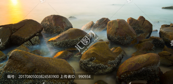 黃昏,海浪,礁石