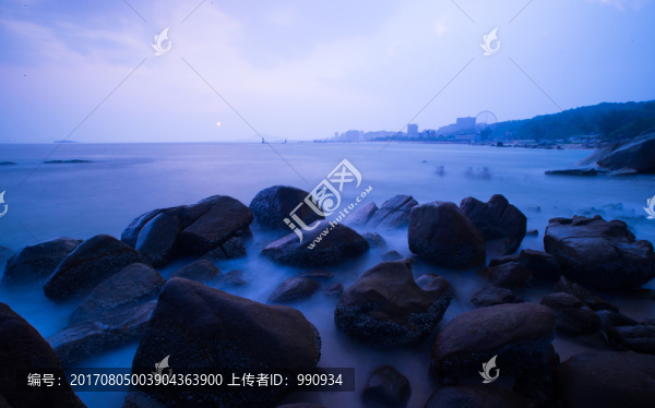 黃昏,海浪,礁石