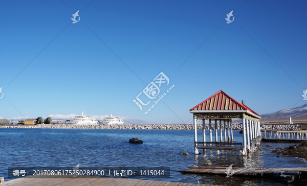 亭子,海邊,游輪,船,夏天