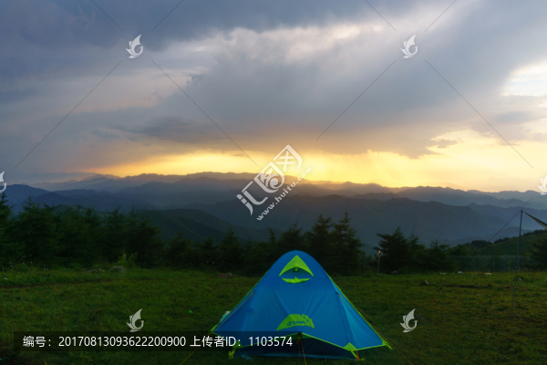 海坨山日落晚霞,（37）