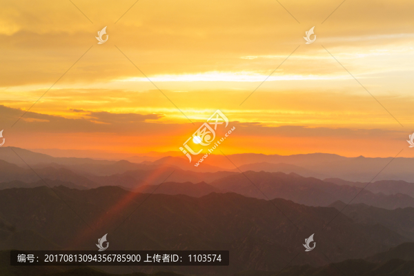 海坨山日落晚霞,（55）