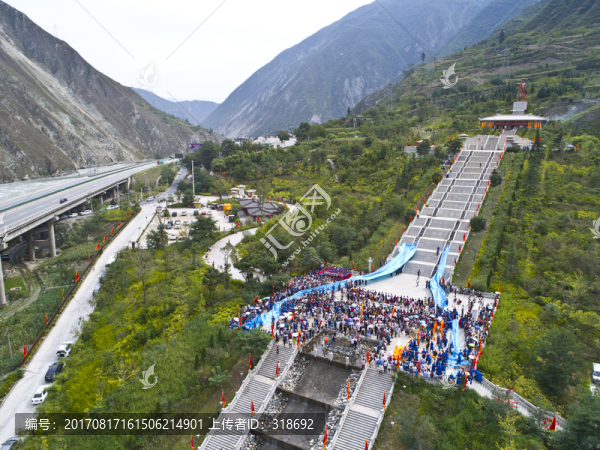 汶川綿虒大禹祭祀高清航拍全景圖
