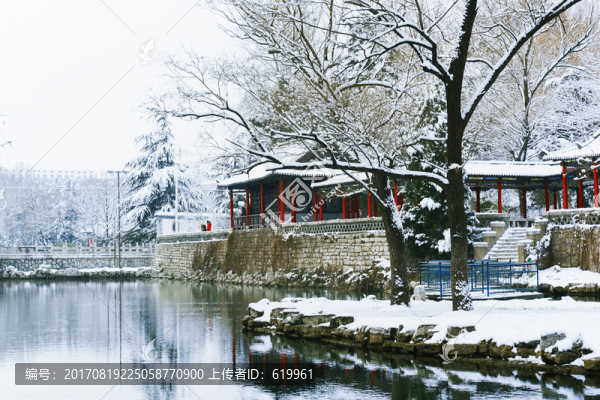 風(fēng)景畫,公園雪景