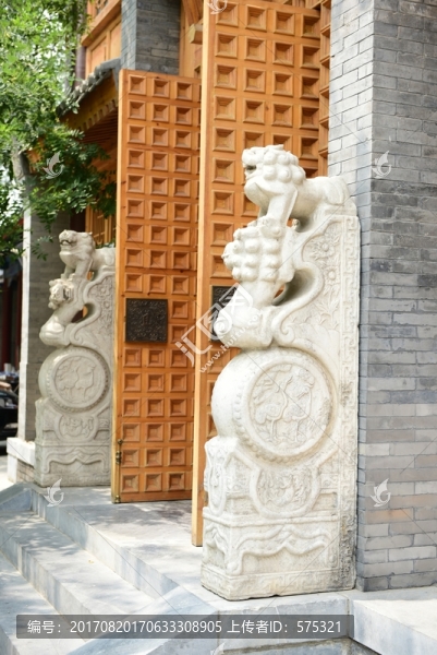 石獅子,門堆