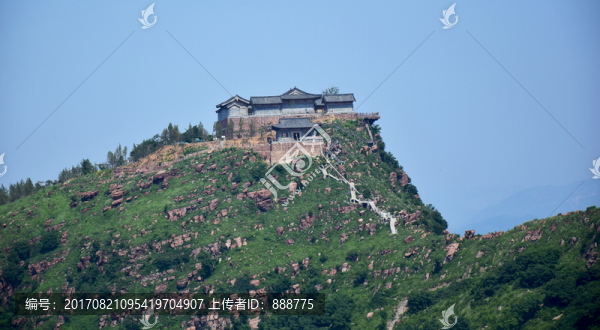 山頂古寺廟建筑攝影