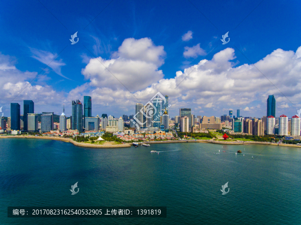 航拍青島海濱風(fēng)光