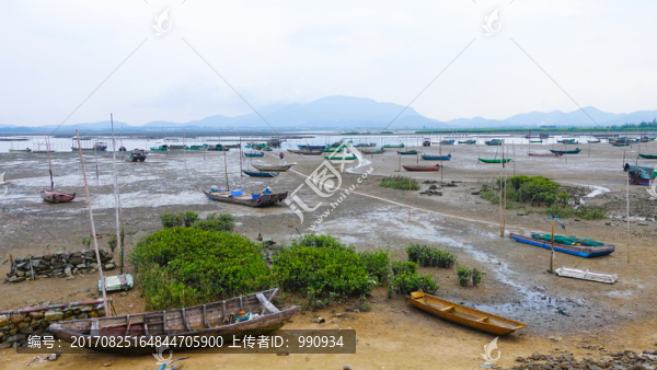 灘涂,漁船