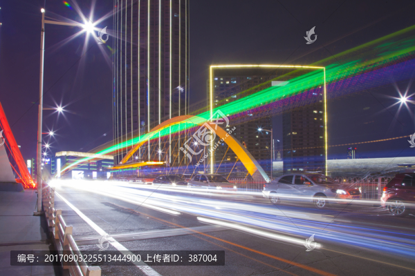 天津海河夜景,大沽橋