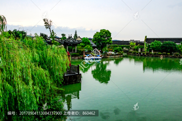 池塘,江南園林