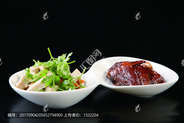 香菜素雞拼杭州醬鴨