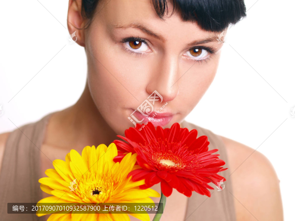 女人與花