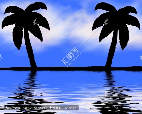 海灘上的棕櫚樹