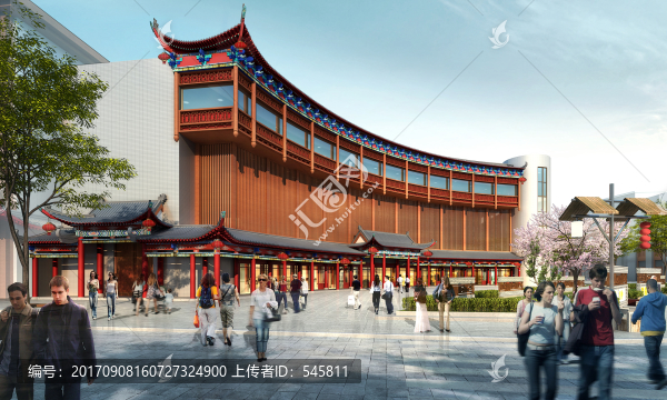 寧夏中衛(wèi)仿古建筑街道大樓效果圖