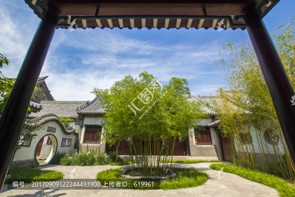十笏園庭院竹子