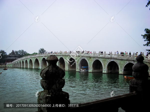 北京頤和園,湖,橋