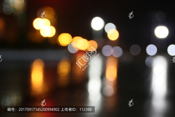 光斑,雨后,城市,夜景,霓虹燈