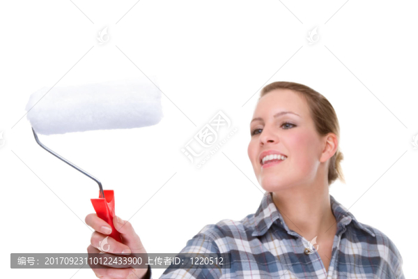 涂漆輥的女人