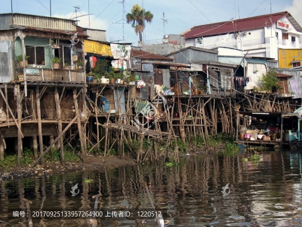 在湄公河三角洲的棚屋