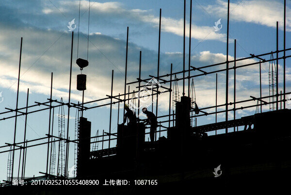 高空建筑工地工人