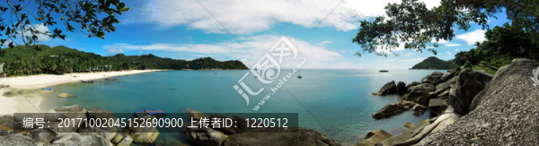 島嶼，海灘，全景，泰國，假日