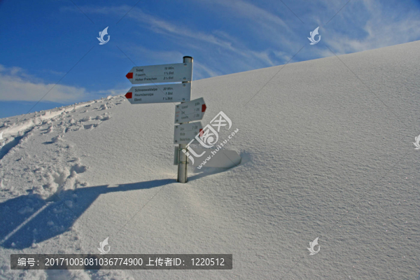 冬季旅游雪的路標(biāo)