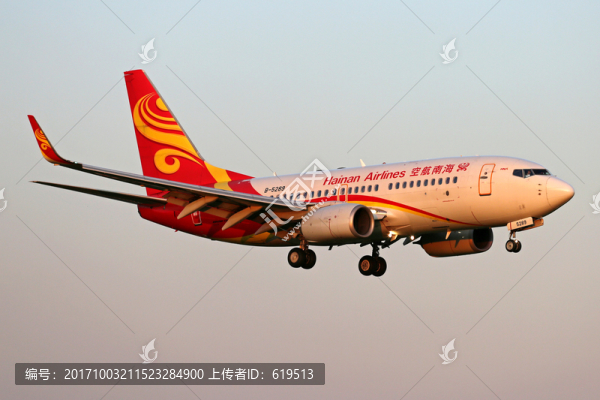 夕陽(yáng),傍晚,飛機(jī)降落