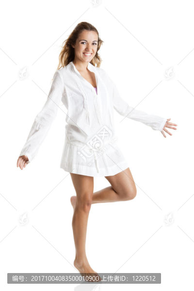 女人笑了