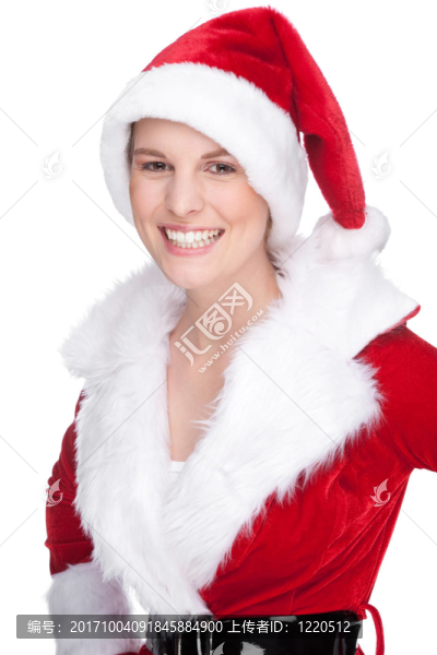 圣誕老人服裝中的女人