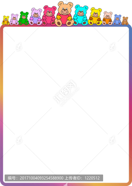 頭部有泰迪熊的彩色框架